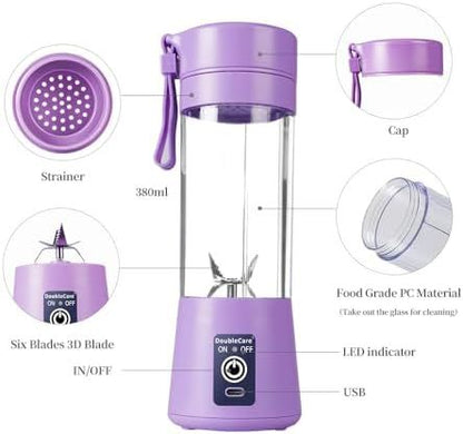🥤 Portable USB Rechargeable Personal Blender Bottle | Mini Juicer Mixer for Smoothies & Fresh Juice